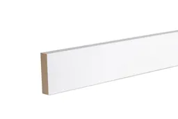 Primed White MDF Square edge Skirting board (L)2.4m (W)69mm (T)18mm