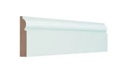 GoodHome Primed White MDF Torus Skirting board (L)2.4m (W)119mm (T)18mm