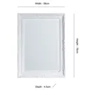 Colours Tibertus White Rectangular Framed Mirror (H)780mm (W)580mm