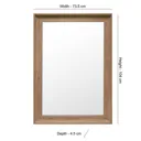 Colours Felton Oak effect Rectangular Framed Mirror (H)104mm (W)735mm