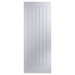 Cottage Primed White Woodgrain effect LH & RH Internal Fire Door, (H)1981mm (W)838mm