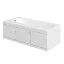 Cooke & Lewis Gloss White Left-handed Straight Bath storage unit & end panel kit