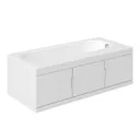 Cooke & Lewis Gloss White Right-handed Straight Bath storage unit & end panel kit