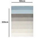 Colours Elsie Striped Blue Rug (L)2.3m (W)1.6m