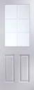 2 panel 6 Lite Etched Glazed White Internal Door, (H)1981mm (W)762mm (T)35mm