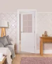 2 panel 6 Lite Etched Glazed White Internal Door, (H)1981mm (W)686mm (T)35mm