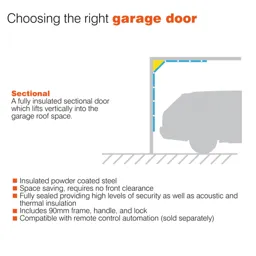 Ribbed Made to measure Framed White Sectional Garage door, (H)3353mm (W)4573mm