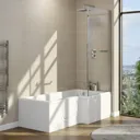 Cooke & Lewis Acrylic Left-handed L-shaped Walk-in Shower Bath (L)1700mm (W)850mm