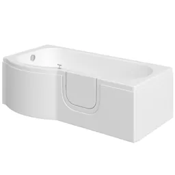 Cooke & Lewis Acrylic Right-handed P-shaped Walk-in Shower Bath (L)1675mm (W)850mm