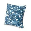 Floral skandi Moroccan blue Cushion (L)43cm x (W)43cm