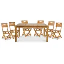 Denia Wooden 6 seater Dining set with Standard chairs