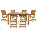 Denia Wooden 6 seater Dining set with Recliner & standard chairs