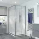 GoodHome Beloya Rectangular Clear Shower Shower enclosure with Corner entry double sliding door (W)1200mm (D)800mm