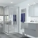 GoodHome Beloya Square Mirror Shower Shower enclosure with Corner entry double sliding door (W)900mm (D)900mm