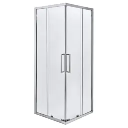 Cooke & Lewis Zilia Square Clear Shower Shower enclosure with Corner entry double sliding door (W)760mm
