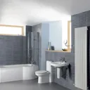Cooke & Lewis Adelphi P-shaped Shower Bath, panel & screen set, (L)1500mm (W)800mm