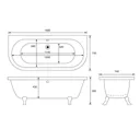 Cooke & Lewis Duchess Oval Freestanding Bath (L)1680mm (W)740mm