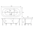 Cooke & Lewis Helena Supercast acrylic Curved Bath & panel set, (L)1700mm (W)800mm