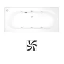 Cooke & Lewis Adelphi L-shaped 6 Shower Bath, panel, screen & air spa set, (L)1675mm (W)850mm