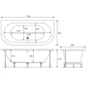 Cooke & Lewis Helena Oval Curved Bath, panel & wellness system set, (L)1700mm (W)800mm