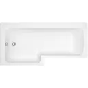 Cooke & Lewis Solarna Acrylic L-shaped Shower Bath, panel & screen set, (L)1500mm (W)850mm