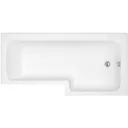 Cooke & Lewis Solarna Acrylic L-shaped Shower Bath, panel & screen set, (L)1700mm (W)850mm