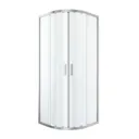 GoodHome Beloya Universal Quadrant Clear Shower Enclosure & tray with Corner entry double sliding door (W)800mm (D)800mm