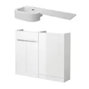 Cooke & Lewis Ardesio Gloss White Freestanding Vanity unit & basin set (H)820mm