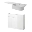 Cooke & Lewis Ardesio Gloss White Freestanding Vanity unit & basin set (H)820mm