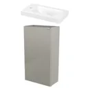 GoodHome Imandra Gloss Taupe & white Freestanding Vanity unit & basin set (H)790mm