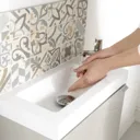 GoodHome Imandra Gloss Taupe & white Wall-mounted Vanity unit & basin set (H)550mm