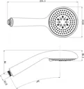 GoodHome Cavally 3-spray pattern White Chrome effect Shower head