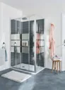 GoodHome Beloya Rectangular Mirror Shower Door, panel & tray kit with Double sliding doors (W)1200mm (D)900mm
