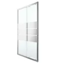 GoodHome Beloya Rectangular Mirror Shower Door, panel & tray kit with Double sliding doors (W)1200mm (D)900mm