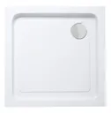 GoodHome Onega Square Clear Shower Enclosure & tray with Corner entry double sliding door (W)760mm (D)760mm