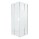 GoodHome Onega White Square Frosted effect Shower Enclosure & tray with Corner entry double sliding door (W)760mm (D)760mm