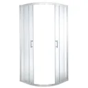 GoodHome Onega Quadrant Clear Shower Enclosure & tray with Corner entry double sliding door (W)800mm (D)800mm