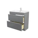 GoodHome Imandra Grey Freestanding Vanity unit & basin set (W)804mm