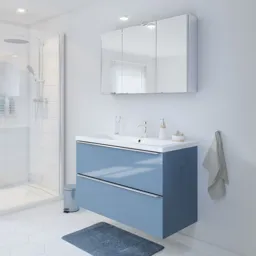 GoodHome Imandra Blue Wall-mounted Vanity unit & basin set (W)1004mm