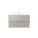 GoodHome Imandra Taupe Wall-mounted Vanity unit & basin set (W)1004mm