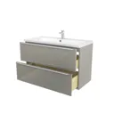 GoodHome Imandra Taupe Wall-mounted Vanity unit & basin set (W)1004mm