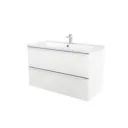 GoodHome Imandra White Wall-mounted Vanity unit & basin set (W)1004mm