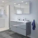 GoodHome Imandra Grey Wall-mounted Vanity unit & basin set (W)1204mm