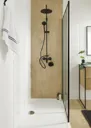 GoodHome Cavally 3-spray pattern Wall-mounted Black Thermostatic Shower kit