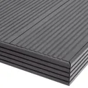 GoodHome Neva Solid Composite Finishing profile Anthracite (L)2200mm, Pack of 2