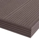 GoodHome Neva Hollow Composite Finishing profile Chocolate (L)2200mm, Pack of 2