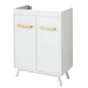 GoodHome Ladoga White Freestanding Vanity & basin Cabinet (W)600mm (H)810mm