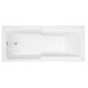 Cooke & Lewis Acrylic Left or right-handed Straight Shower Bath (L)1700mm (W)750mm