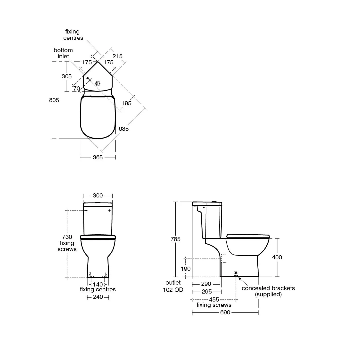 Ideal Standard Tempo Contemporary Close-coupled Boxed rim Toilet set with Soft close seat