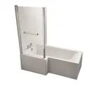 Ideal Standard Tempo cube Acrylic Left-handed L-shaped Shower Bath (L)1695mm (W)845mm
